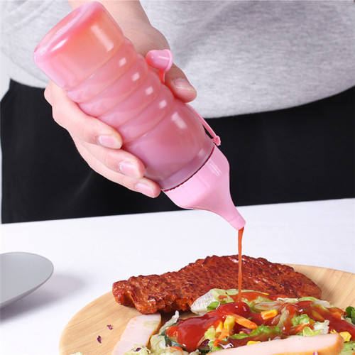 Sanle 250ml LDPE Plastic Squezze Bottle for Sauces with ketchup line cap