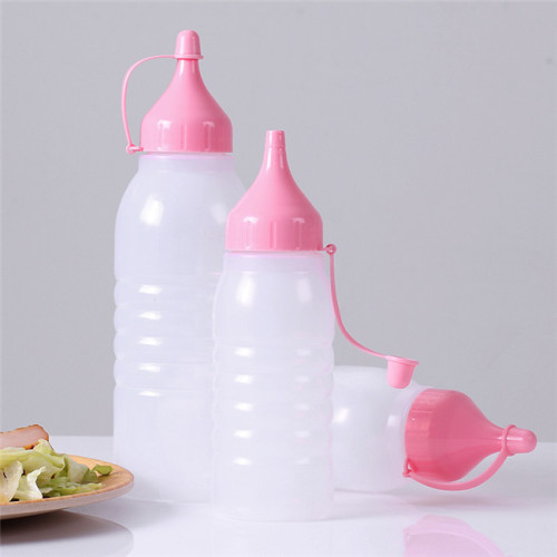 Sanle 250ml LDPE Plastic Squezze Bottle for Sauces with ketchup line cap