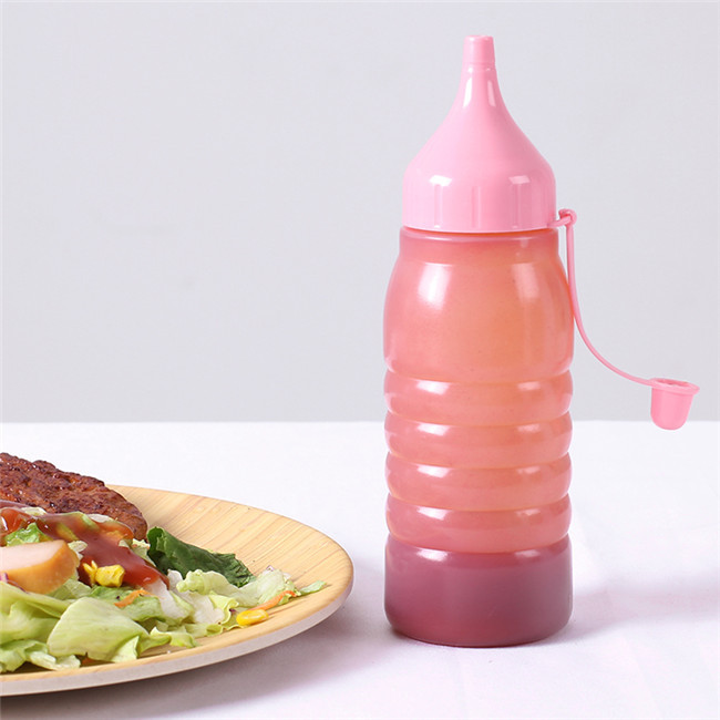 Sanle 250ml LDPE Plastic Squezze Bottle for Sauces with ketchup line cap