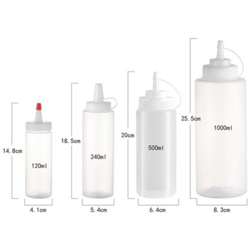 Sanle 240ml Ldpe Sauce Squeeze Bottles with Nozzle Ketchup Line Cap