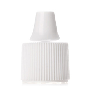 White unlined Polypropylene (PP) dropper tip cap with 18/410 neck finish