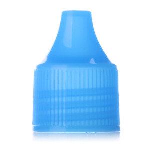 Blue around Bright PP dropper tip cap with 14/410 neck finish