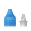 Blue around Bright PP dropper tip cap with 14/410 neck finish