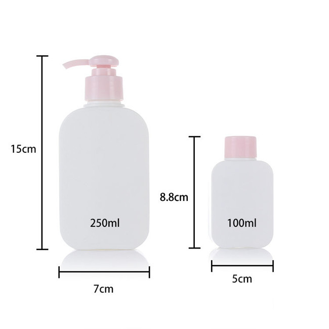 3oz HDPE lotion bottles wholesale oblong small plastic bottles with lotion  pump YFA-298