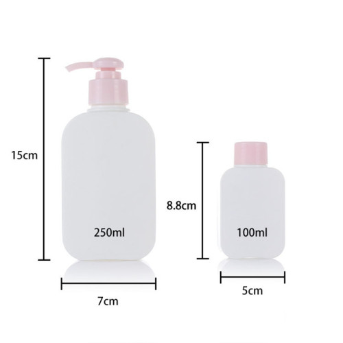 100ml HDPE oblong plastic bottle with lotion pump