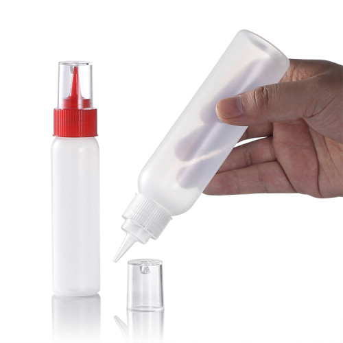 Sanle 120ml LDPE Cosmo Round Plastic Paint Squeeze Bottle with nozzle ps dropper tip cap