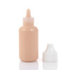 Sanle 30ml PE boston round foundation cosmetic bottle with dropper cap