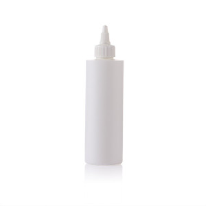Sanle 500ml PE/PP cylinder round empty plastic squeeze bottle with nozzle twist cap droppers