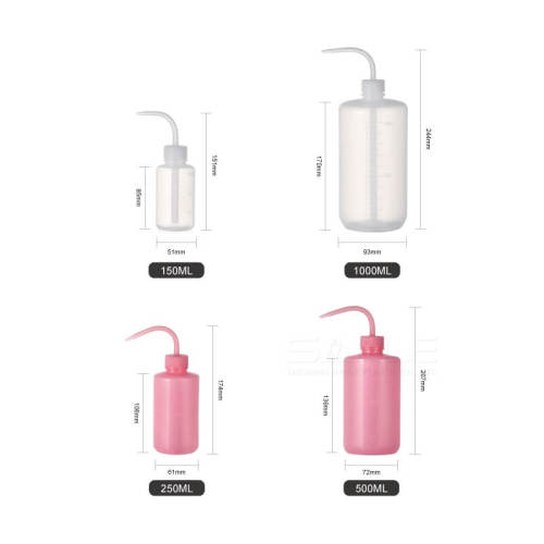 Sanle Natrual 150ml 250ml 500ml 1000ml Plastic Squeeze Bottle with Nozzle , Washing Tattoo Diffuser Rinse Bottles