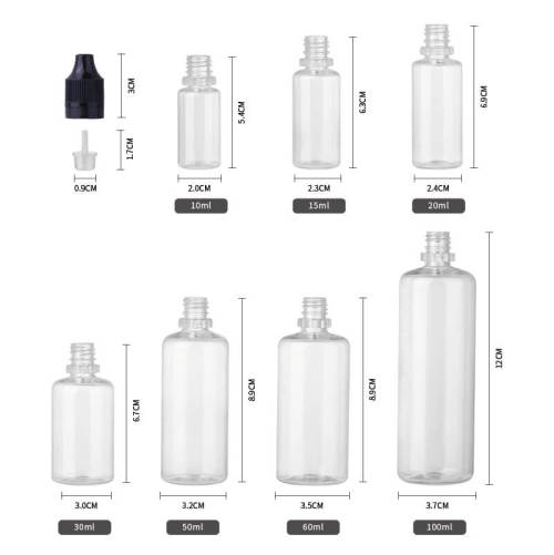 30ml 60ml 100ml Empty Clear Plastic Dropper Tip E Liquid Vape Juice Bottle with Tamper Cap