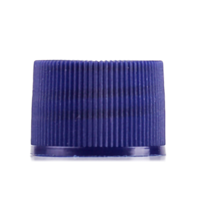 Colored blue screw thread cap with 24-410 neck finish