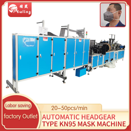 Full Automatic KN95 Head Band Mask Machine 20-50pc Per Min