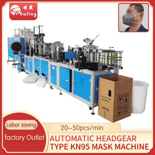 Full Automatic KN95 Head Band Mask Machine 20-50pc Per Min