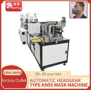 Full Automatic KN95 Head Band Mask Machine 20-50pc Per Min