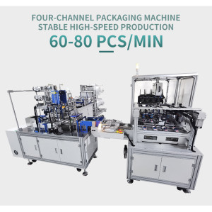 Automatic one-for-one fish noodle machine with automatic four-channel packaging machine