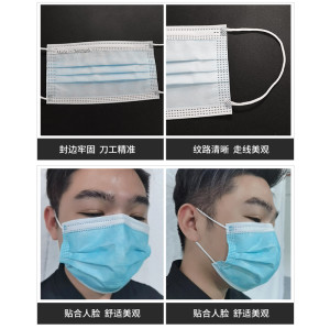 全自动高速一拖一平面口罩机3层防护平面口罩机120-150片/分钟