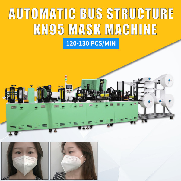beautiful automatic high speed N95 KN95 mask machine with servo motor 100-120pcs/min