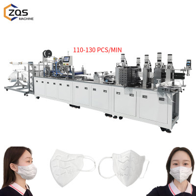 每分钟稳定生产110-130片全钢结构19伺服总线全自动高速N95 2D KF94 蝴蝶型 KN95口罩机