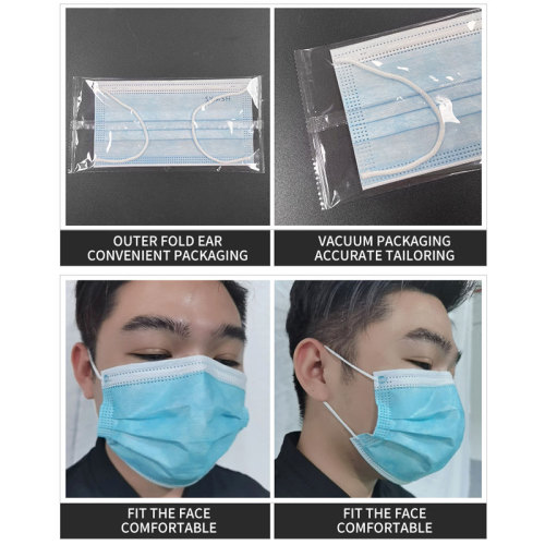 automatic  3ply disposable mask  machine connect with automatic packing machine amd safe cover