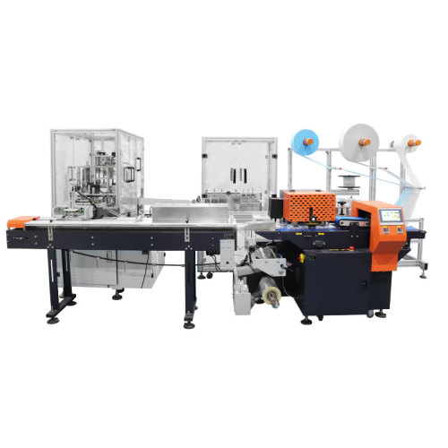 automatic  3ply disposable mask  machine connect with automatic packing machine amd safe cover