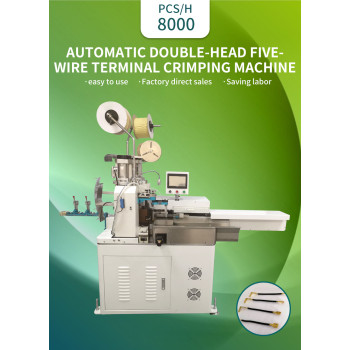 Automatic Double Head Five Wire Terminal Crimping Machine