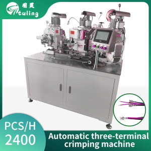 Automatic three-terminal crimping machine