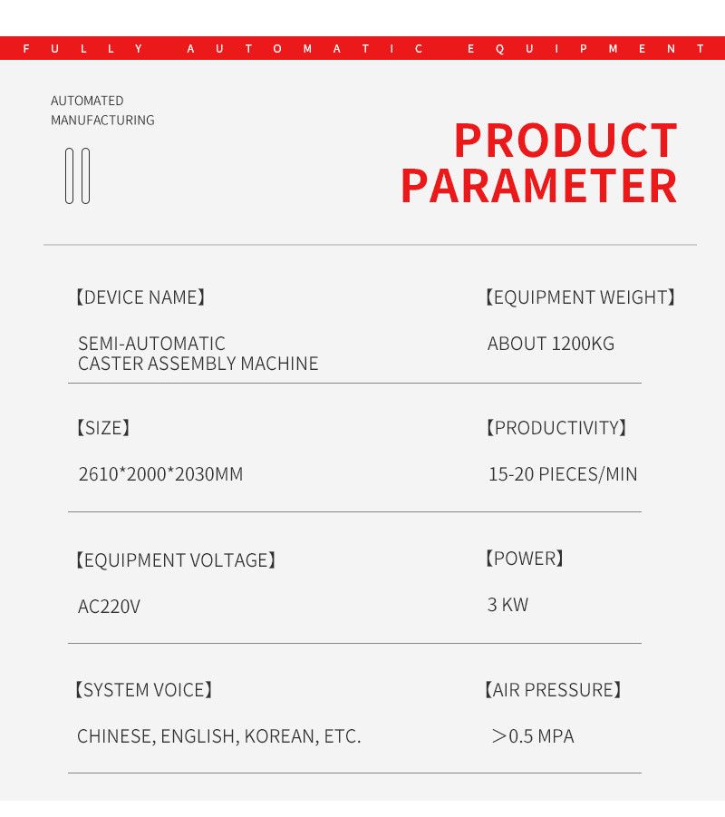 caster assembly machine