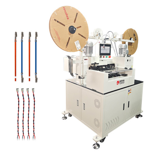 TR-DJ2 Fully automatic high-speed cable double-head crimping machine and tin dipping machine