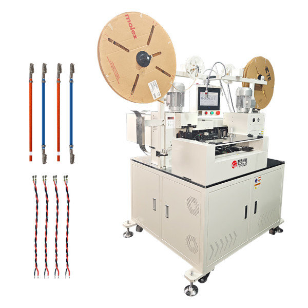 Fully automatic high-speed cable double-head terminal crimping machine
