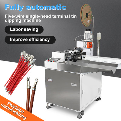 TR-15D Fully Automatic Five-wire Single-Head Terminal Crimping and Tin Dipping Machine