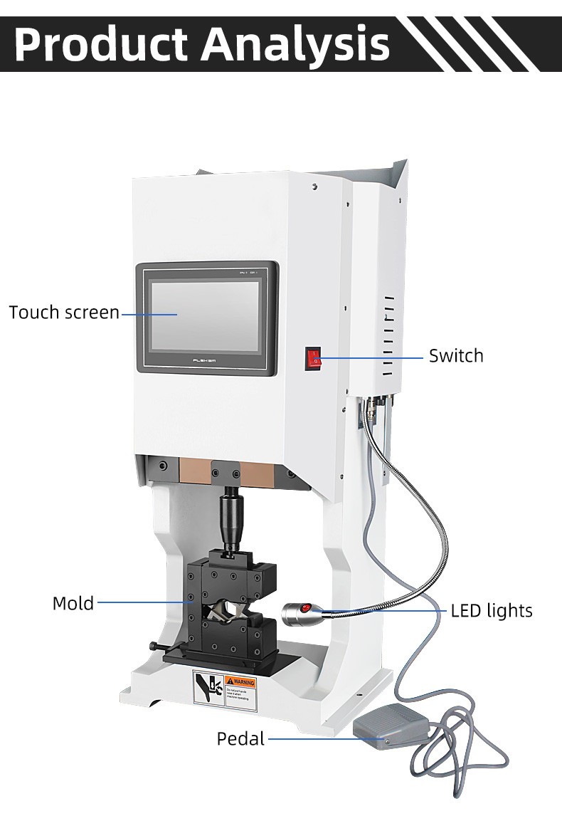 TR-BD14 Semi-Automatic Button Type Wire Stripping And Terminal Crimping Machine