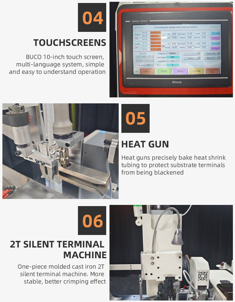 DM01Fully automatic six wires-joint pressure baking heat shrink tube machine