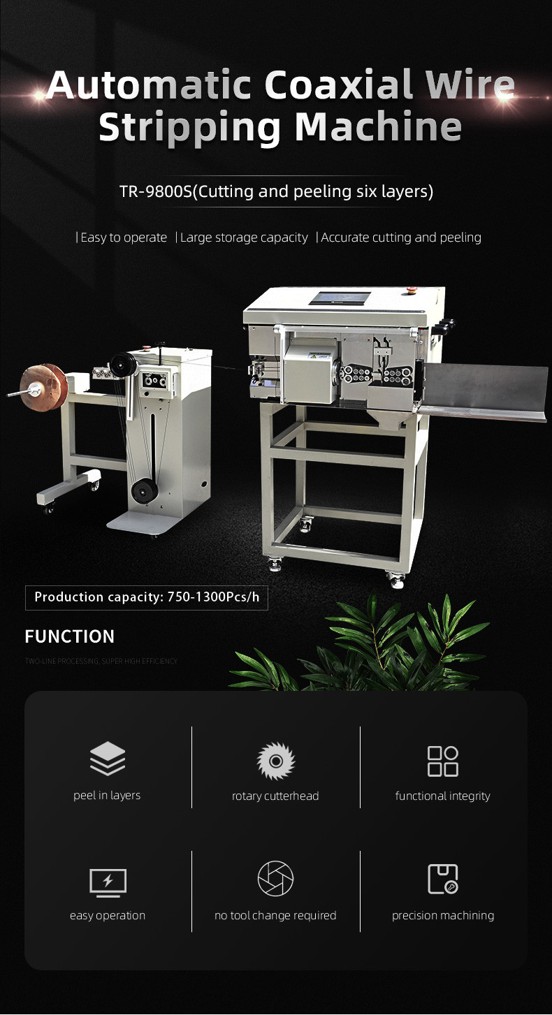 TR-9800S Fully Automatic Coaxial Wire Stripping Machine