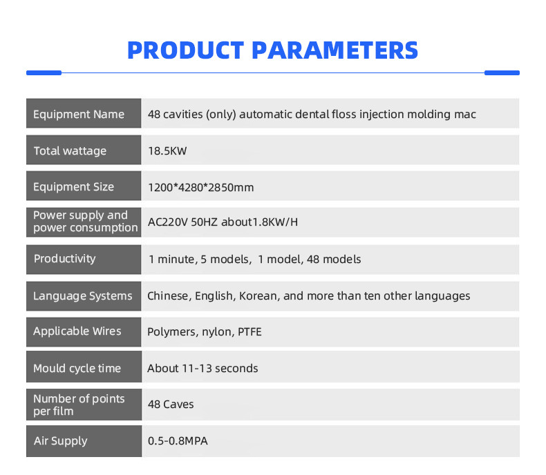 48 cavites dental floss machine with injection machine 