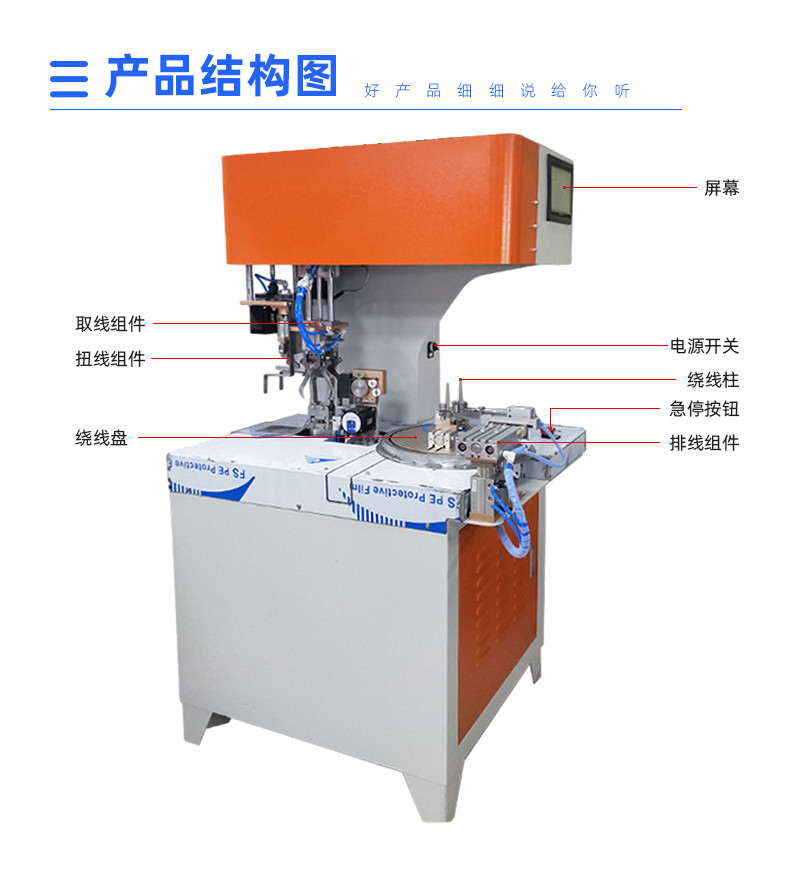 电源线电缆扎大圆圈绕线扎线机