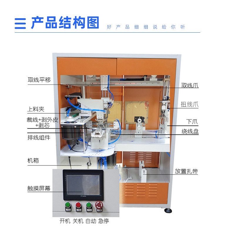 电源线电缆扎大圆圈绕线扎线机