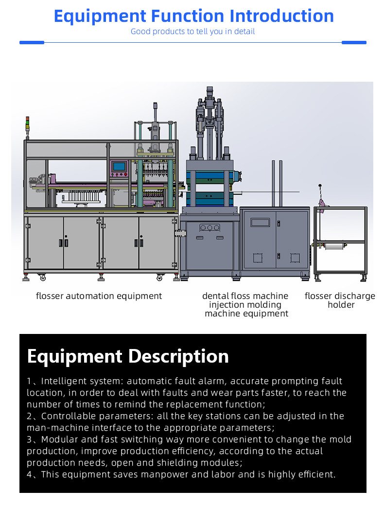 48 cavites dental floss machine with injection machine 