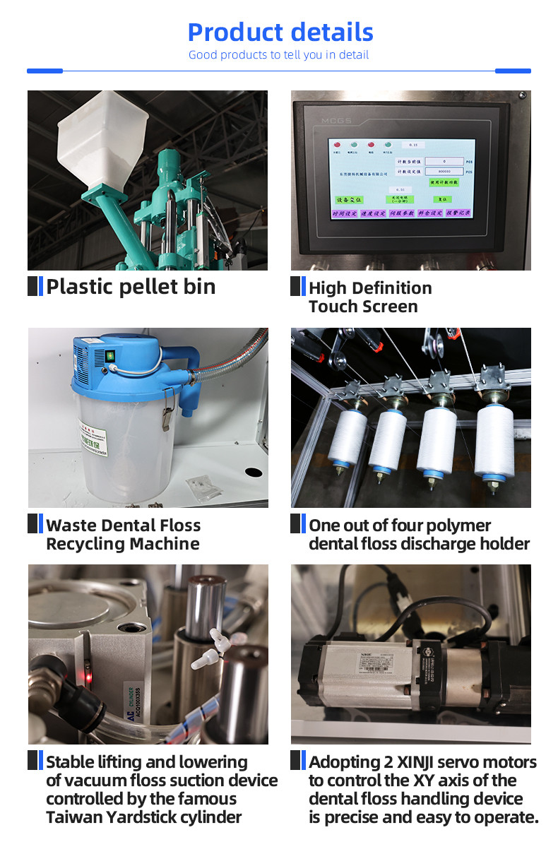 64 cavites dental floss machine with injection machine 