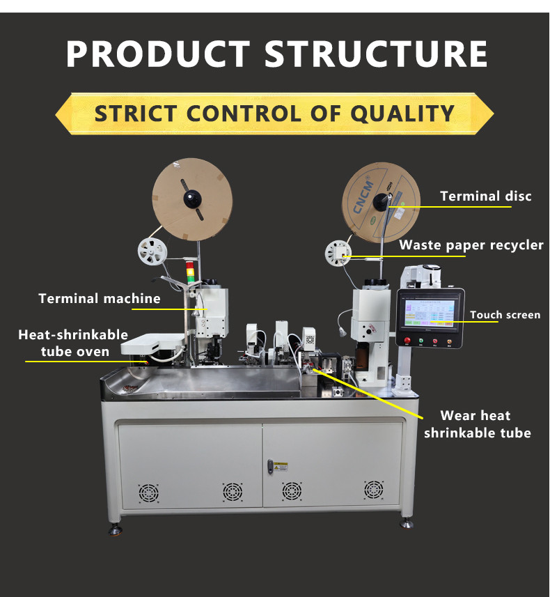 TR-D01 Double-head Single-pass Heat Shrink Tube Terminal Machine