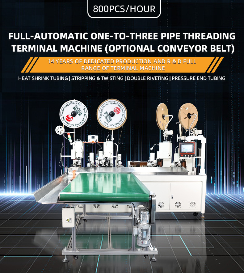 FULL-AUTOMATIC ONE-TO-THREE PIPE THREADINGTERMINAL MACHINE (OPTIONAL CONVEYOR BELT)