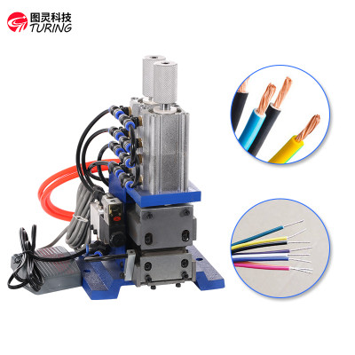 TR-4F Turing Semi-auto Pneumatic Cable Stripping Machine