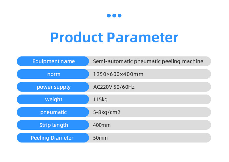 TR-640 semi-automatic pneumatic peeling machine