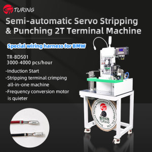 TR-BDS01 semi-automatic servo stripping and  2T terminal crimping machine