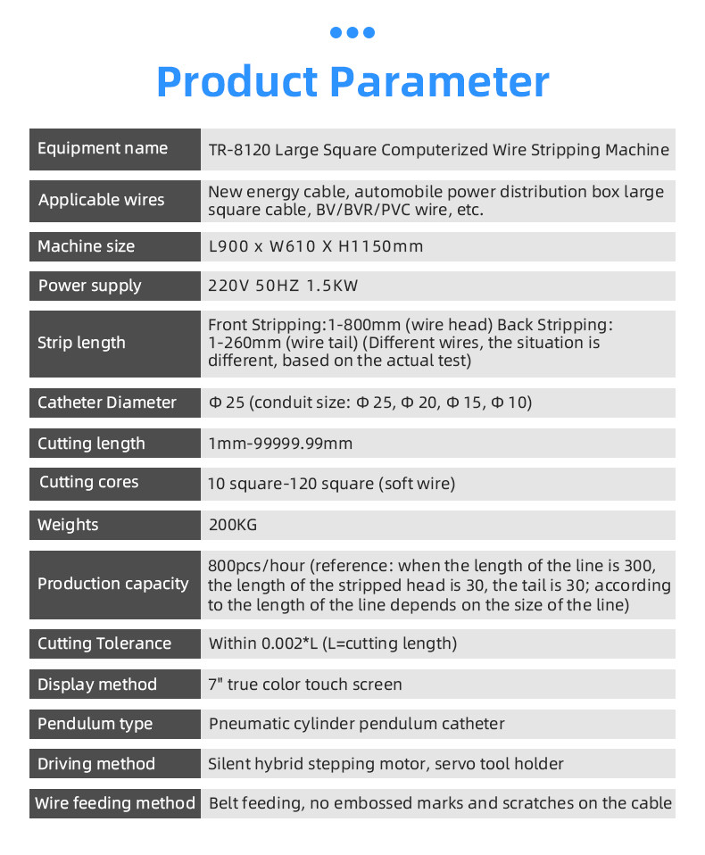 TR-8120 large square computer wire stripping machine