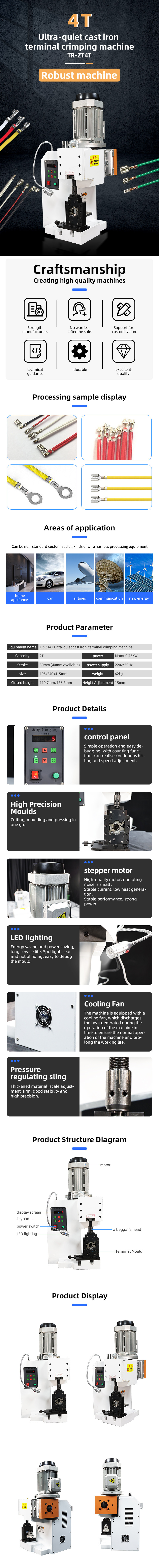 TR-ZT4T Semi-automatic 4T cast iron terminal crimping machine