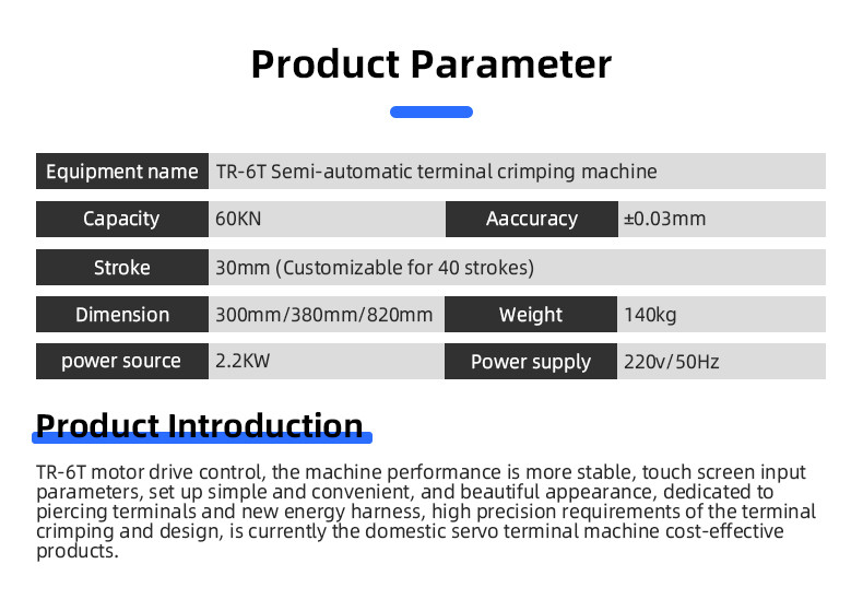 TR-6T Semi-automatic Terminal Crimping Machine