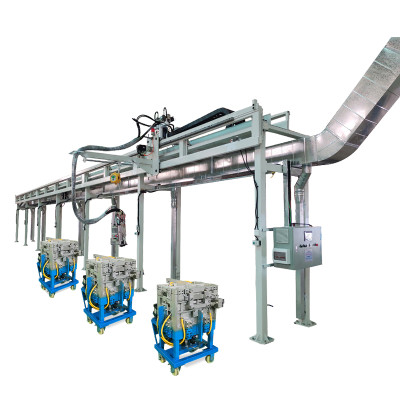 TR-XG11  car refrigerator suspension  Production Line Cyclopentane Foaming Machine