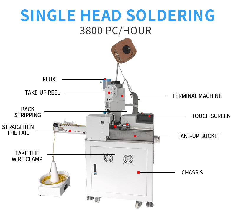 TR-DX001 single head single wire immersed tin terminal crimping machine