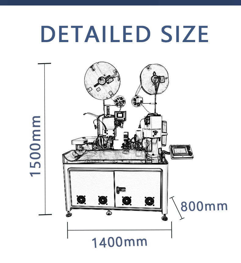 TR-D01 Double-head Single-pass Heat Shrink Tube Terminal Machine