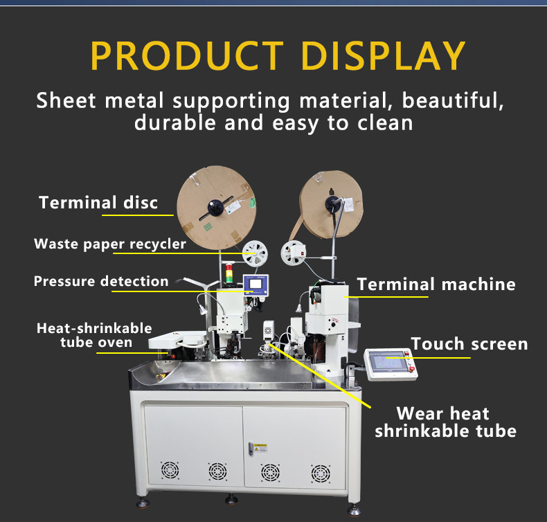 TR-D01 Double-head Single-pass Heat Shrink Tube Terminal Machine